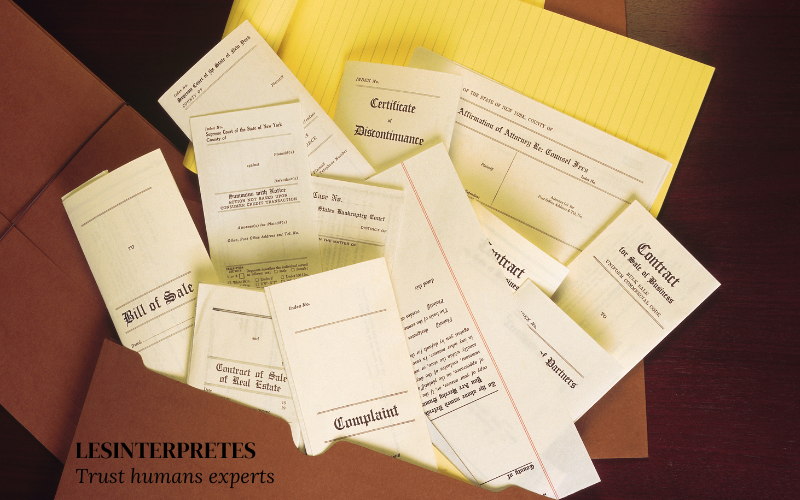 exemples de documents juridiques à traduire en Suisse