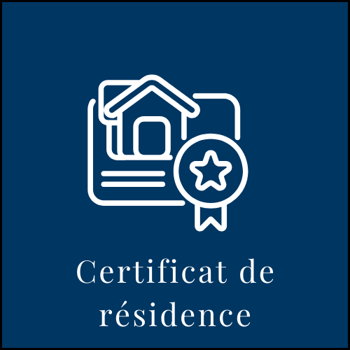 Certificat de résidence