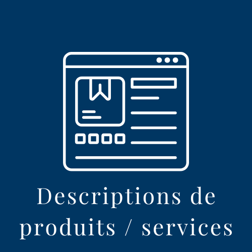 Descriptions de produits _ services
